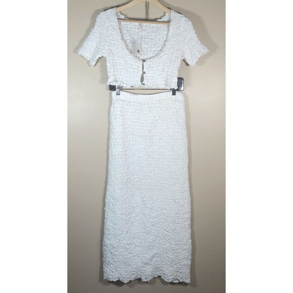 Free People Double The Fun Set Endless Summer Smocked Coordinating Skirt Top XS - Picture 2 of 16